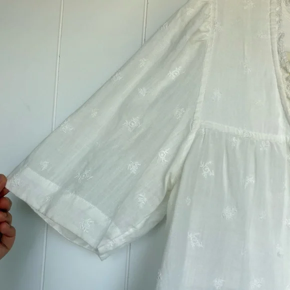 Wilfred Front Tie Blouse - Nomad Tie Front Top Size Women’s Medium Ramie - Picture 7 of 10